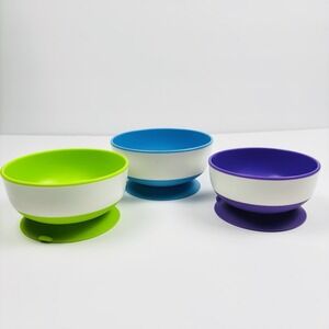 Munchkin Stay Put Suction Bowls 3Pk BPA-Free Toddlers Cups